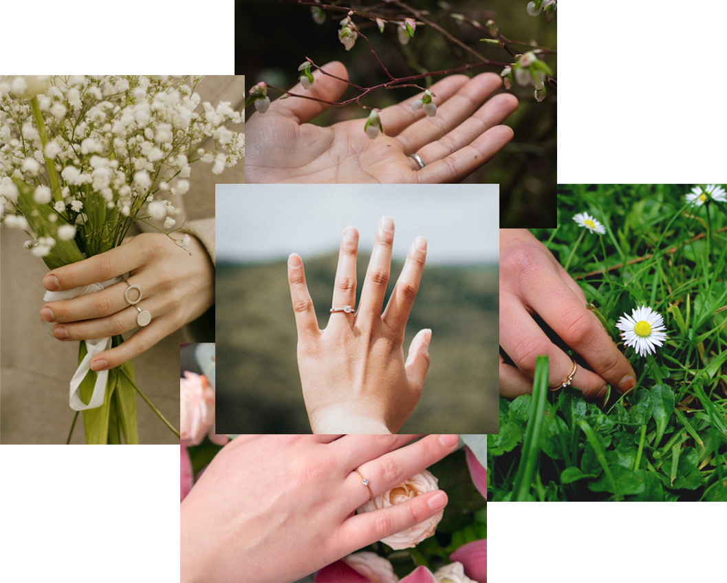 指輪をしている手がたくさん