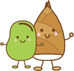 たけのことえんどう豆のイラスト親子